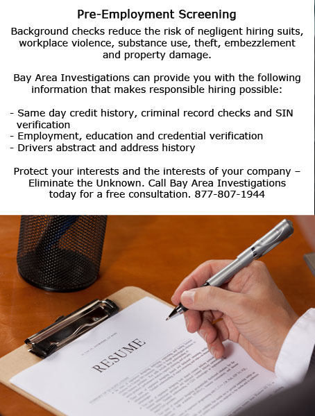 Pre-Employment Screening, Background Checks, Criminal Checks